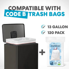 13.2 Gallon Step Trash Can, Hands-Free Kitchen Garbage Bin with Odor Control