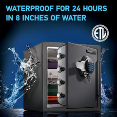 1.23 Cu Ft Waterproof and Fireproof Digital Safe Box, Alloy Steel Security Safe for Home and Office