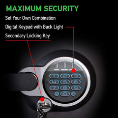 1.23 Cu Ft Waterproof and Fireproof Digital Safe Box, Alloy Steel Security Safe for Home and Office
