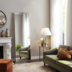 Full Length Mirror with Stand, Aluminum Alloy Frame Full Body Floor Mirror for Bedroom and Cloakroom