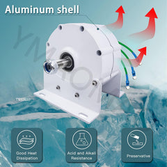 12,000W Low-RPM Permanent Magnet Generator, 12V/24V/48V/120V/220V Gearless Generator Motor for Wind Turbine, Water Turbine and DIY Power Generation