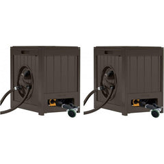 125-Foot Auto-Rewind Water-Powered Garden Hose Reel, Java, 2-Pack