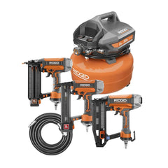 6-Gallon Portable Electric Pancake Air Compressor with 18GA Brad Nailer, 16GA Finish Nailer and 18GA Finish Stapler