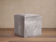 Hide Whipstitch Pouf – GREY pour atelier