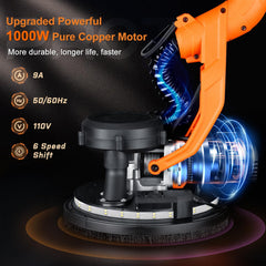 1000W Drywall Sander, Electric Wall and Ceiling Sanding Tool for Popcorn Texture Removal