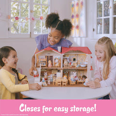 Dollhouse Playset with Figures, Furniture and Accessories