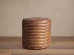 Round Channel Leather Pouf – Default Title pour atelier