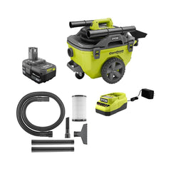 18V Cordless 6-Gallon Wet/Dry Vacuum Kit with 4.0Ah Battery, Charger and Accessories