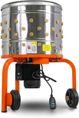 Electric Chicken Plucker, 1HP 280RPM Poultry De-Feathering Machine, Stainless Steel Drum, 92 Fingers, Heavy-Duty Poultry Processing Equipment