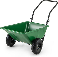 Dual-Wheel Wheelbarrow – Heavy-Duty Garden Cart with Pneumatic Tires, 330LBS Capacity