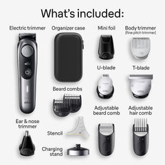 13-in-1 Men's Grooming Kit with Beard Trimmer, Hair Clipper, and Body Groomer